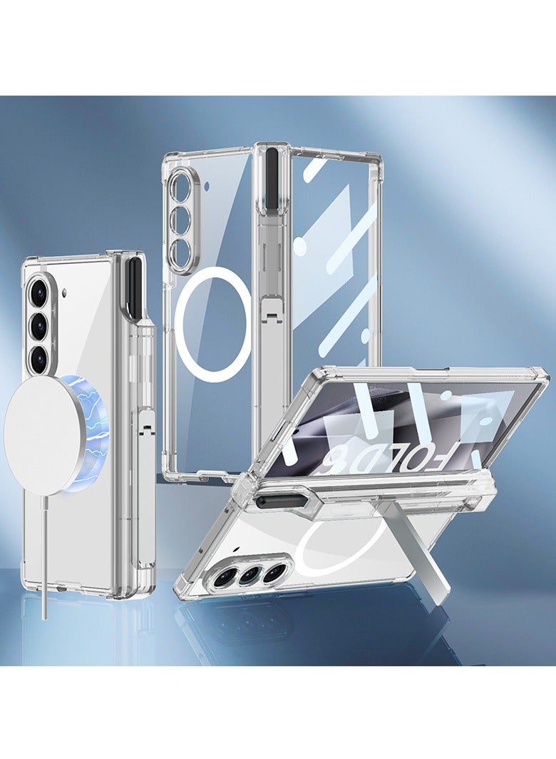 general Compatible with Samsung Z Fold 6 phone case, airbag magnetic wireless charging pen holder hard shell all-inclusive stand folding case