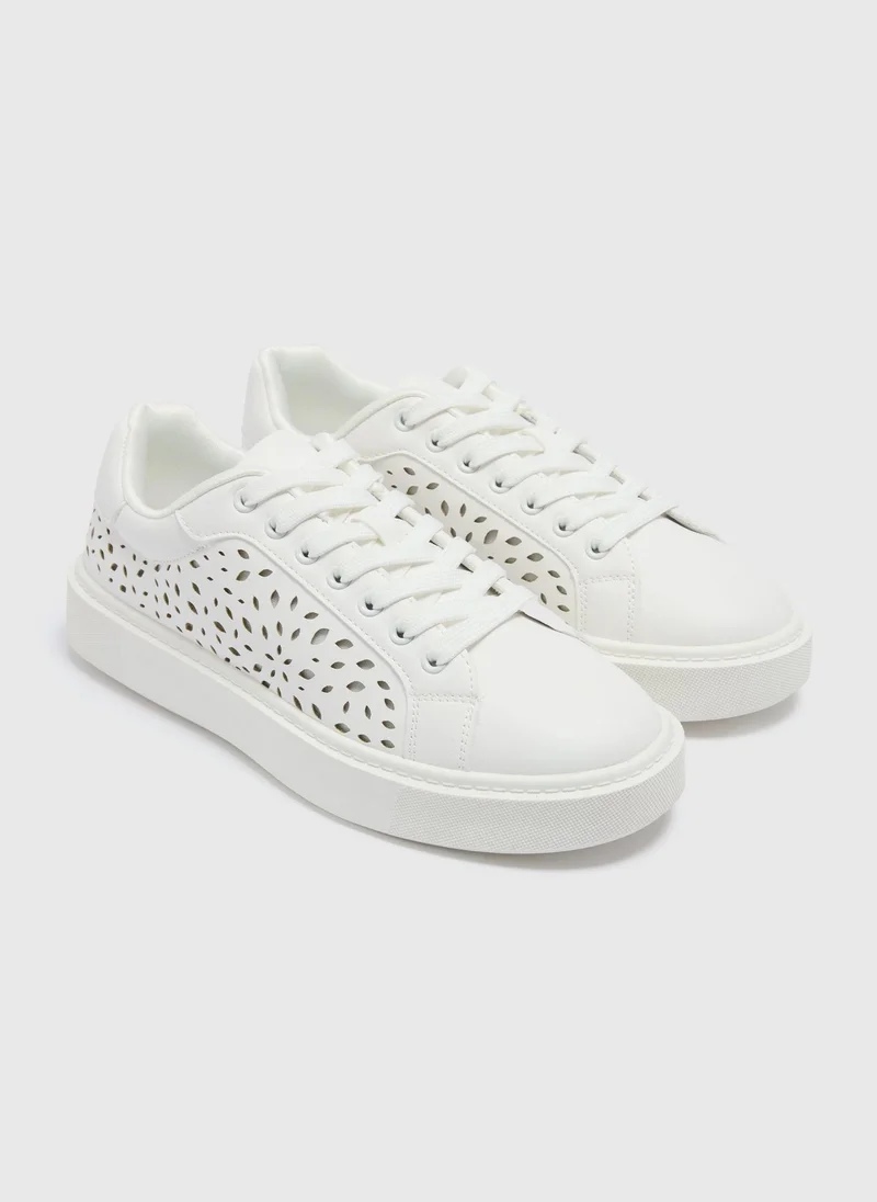 Matalan White Lazercut Trainers