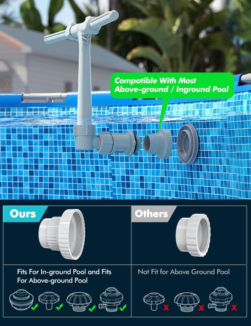POOLHACKER [Patent Pending] 2025 Upgrade Pool Fountain - Dual Spray Water Fountains for Above Ground/Inground Pools, 2-in-1 Adjustable Waterfall Pool Sprinkler Fountain - Image 2