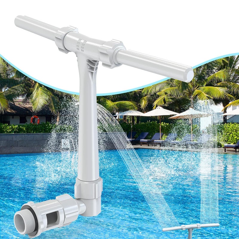 POOLHACKER [Patent Pending] 2025 Upgrade Pool Fountain - Dual Spray Water Fountains for Above Ground/Inground Pools, 2-in-1 Adjustable Waterfall Pool Sprinkler Fountain - Image 1