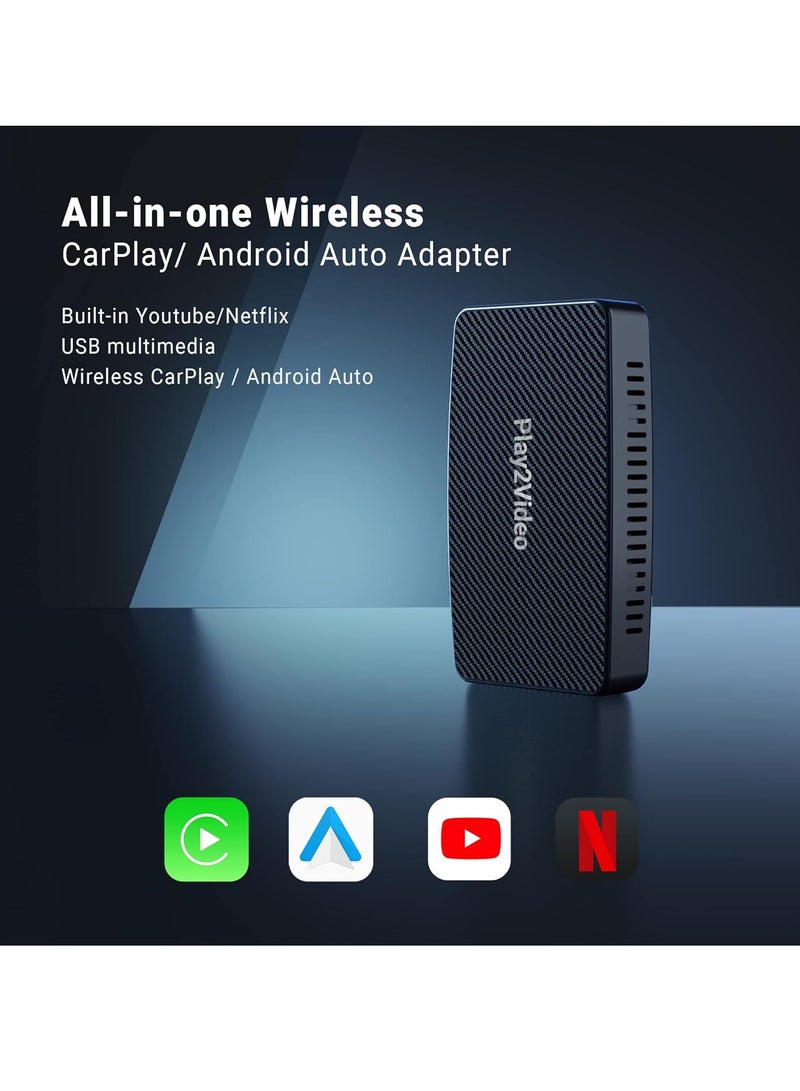 general Play 2 Video Apple Car Play  And  roid  Auto  Net flix You tube  All  in  One  Wireless Car Adapter (CA400) - Image 5