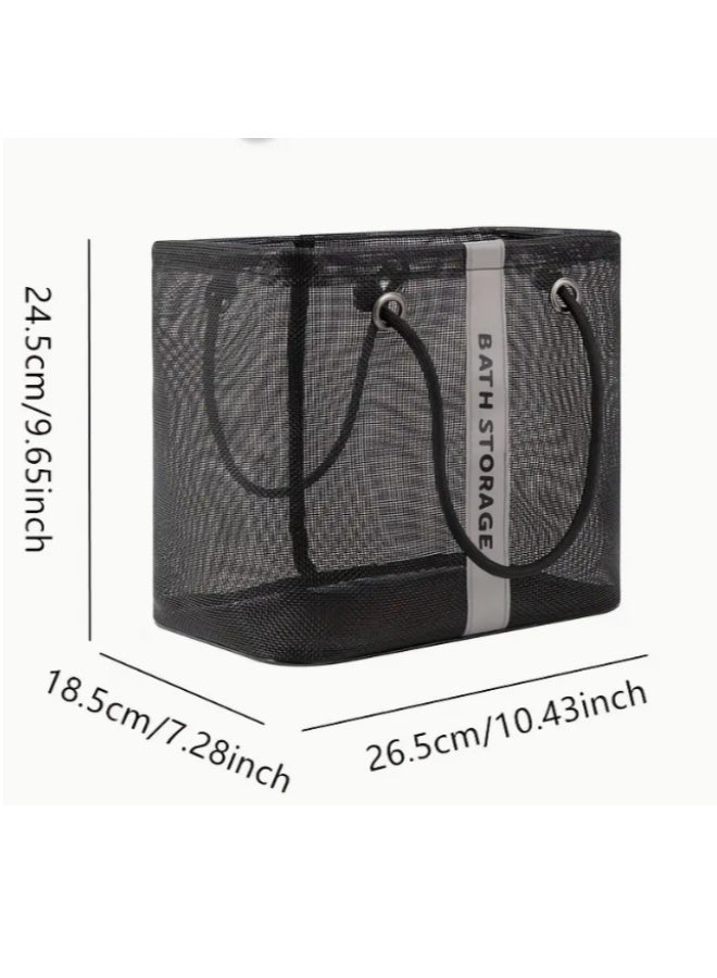 حقيبة تخزين شبكية قابلة للطي بسعة كبيرة، مستلزمات الحمام الأساسية لطلاب الجامعات من الأولاد والبنات، حقيبة استحمام أكبر للتخييم والسباحة والصالة الرياضية والسفر والحمام - Image 4