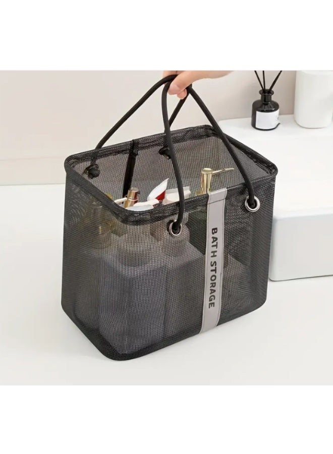 حقيبة تخزين شبكية قابلة للطي بسعة كبيرة، مستلزمات الحمام الأساسية لطلاب الجامعات من الأولاد والبنات، حقيبة استحمام أكبر للتخييم والسباحة والصالة الرياضية والسفر والحمام - Image 5