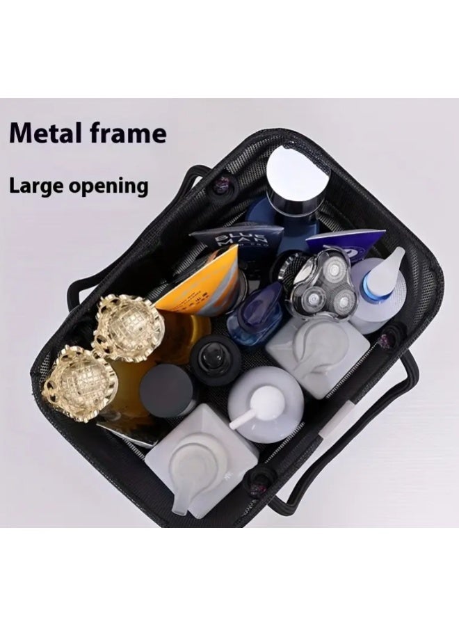 حقيبة تخزين شبكية قابلة للطي بسعة كبيرة، مستلزمات الحمام الأساسية لطلاب الجامعات من الأولاد والبنات، حقيبة استحمام أكبر للتخييم والسباحة والصالة الرياضية والسفر والحمام - Image 2