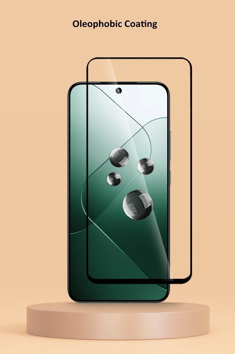 Techie Full Cover 10H Hardness HD Tempered Glass Screen Protector for Xiaomi 14 - Anti-Scratch, Anti-Fingerprint, and Bubbles Free Technology - Image 4