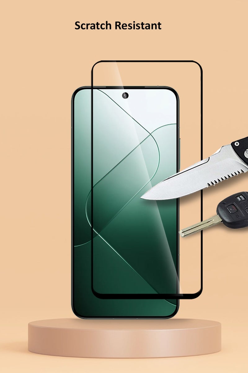 Techie Full Cover 10H Hardness HD Tempered Glass Screen Protector for Xiaomi 14 - Anti-Scratch, Anti-Fingerprint, and Bubbles Free Technology - Image 3