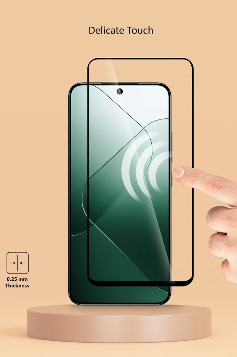 Techie Full Cover 10H Hardness HD Tempered Glass Screen Protector for Xiaomi 14 - Anti-Scratch, Anti-Fingerprint, and Bubbles Free Technology - Image 2