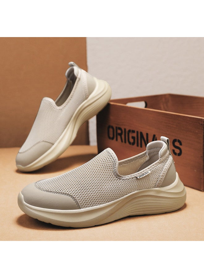 یاركون أحذية المشي للرجال، أحذية صيفية قابلة للتنفس من الشبكة، أحذية انزلاقية خفيفة الوزن بدون أربطة، أحذية رياضية عادية شبكية خفيفة للقيادة - Image 3