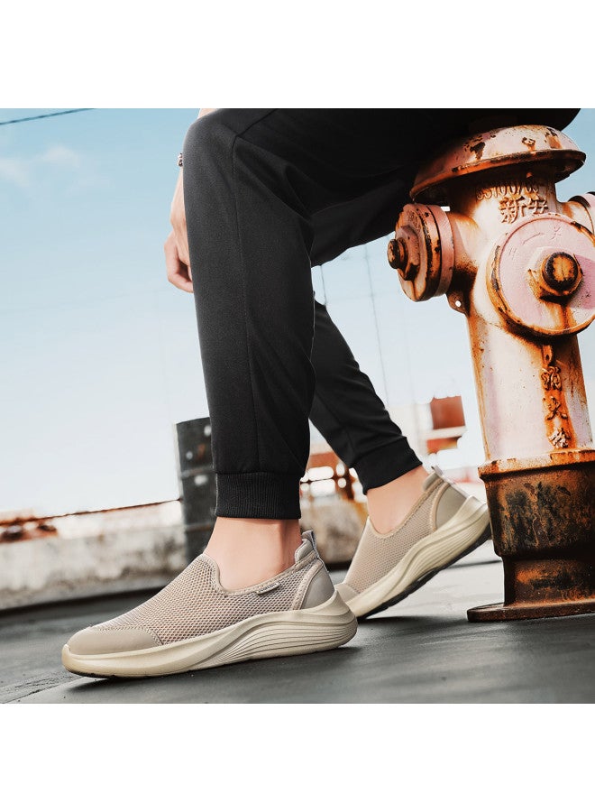 یاركون أحذية المشي للرجال، أحذية صيفية قابلة للتنفس من الشبكة، أحذية انزلاقية خفيفة الوزن بدون أربطة، أحذية رياضية عادية شبكية خفيفة للقيادة - Image 4