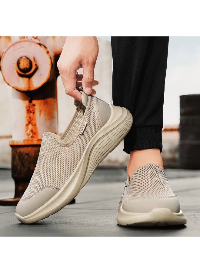 یاركون أحذية المشي للرجال، أحذية صيفية قابلة للتنفس من الشبكة، أحذية انزلاقية خفيفة الوزن بدون أربطة، أحذية رياضية عادية شبكية خفيفة للقيادة - Image 5