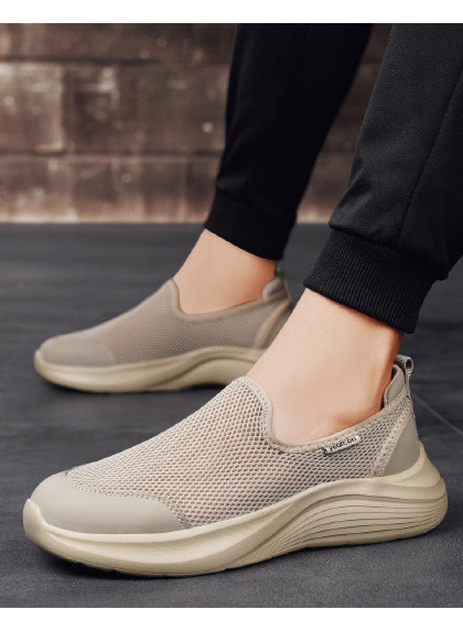 یاركون أحذية المشي للرجال، أحذية صيفية قابلة للتنفس من الشبكة، أحذية انزلاقية خفيفة الوزن بدون أربطة، أحذية رياضية عادية شبكية خفيفة للقيادة - Image 1