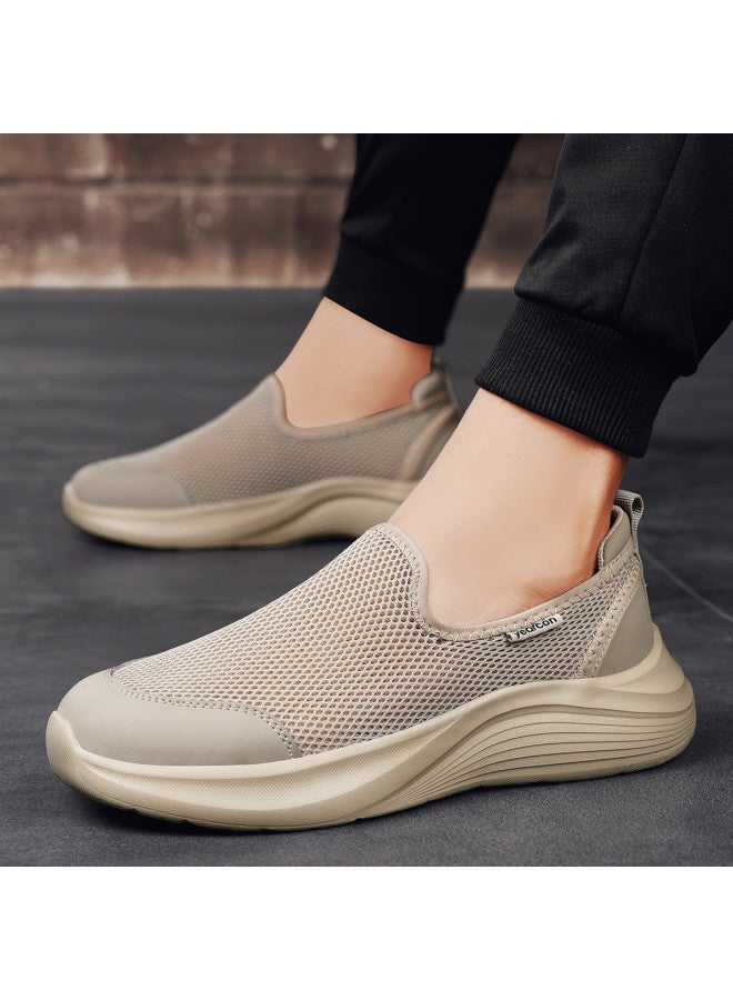 یاركون أحذية المشي للرجال، أحذية صيفية قابلة للتنفس من الشبكة، أحذية انزلاقية خفيفة الوزن بدون أربطة، أحذية رياضية عادية شبكية خفيفة للقيادة - Image 2