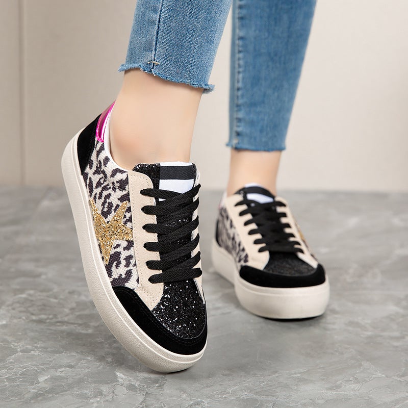 Women's Low Top Sneaker White Stars Lightweight Casual Shoes - Image 5
