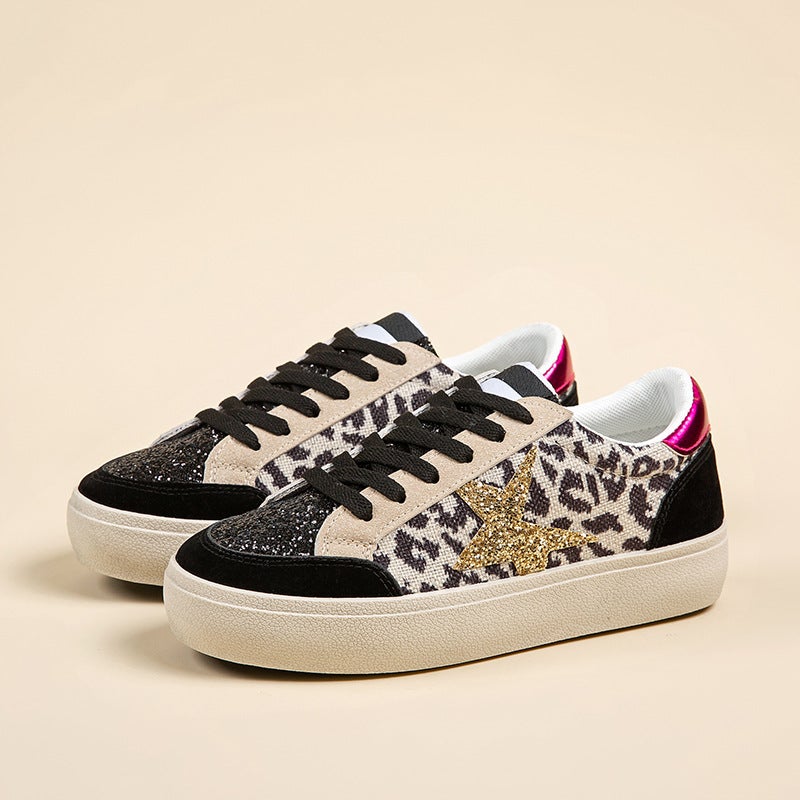 Women's Low Top Sneaker White Stars Lightweight Casual Shoes - Image 2