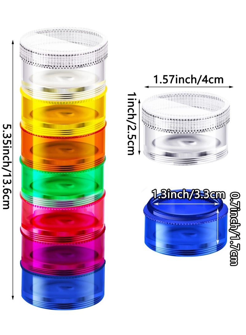 SOLARAE 4 Pieces 7 Day Stackable Pill Organizer Case, Vitamin Holder Organizer 7 Day Weekly Travel Container with Lids, Daily Pill Container for Pills/Vitamin/Fish Oil/Supplements - Image 2