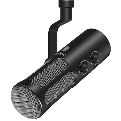 Fifine AmpliTank Tank3 XLR/USB Microphone Podcast, Studio Dynamic Microphone for Streaming, USB Recording Microphone XLR, PC Mic All Metal with Mute Button, Headphone Jack, for Vocal Voice Over - Image 1