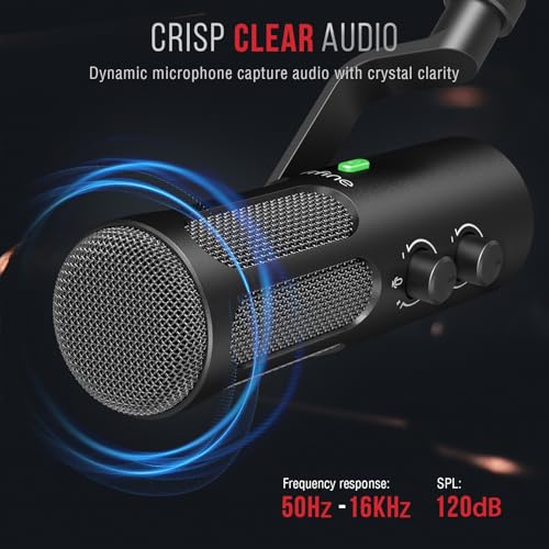 Fifine AmpliTank Tank3 XLR/USB Microphone Podcast, Studio Dynamic Microphone for Streaming, USB Recording Microphone XLR, PC Mic All Metal with Mute Button, Headphone Jack, for Vocal Voice Over - Image 4