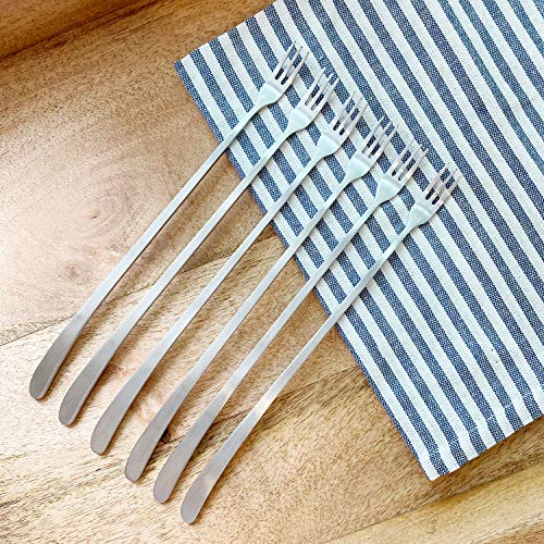 JSEVEN [JSeven] Long Handle Forks, Stainless Steel Dessert Forks, Fruits, Pickles Forks, Fancy Table Forks (12 Pcs) - Image 5