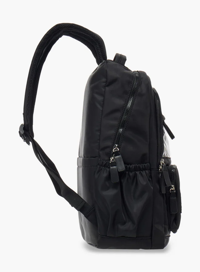 Lee Cooper Solid School Backpack with Adjustable Straps and Zip Closure - 31x13x45 cm