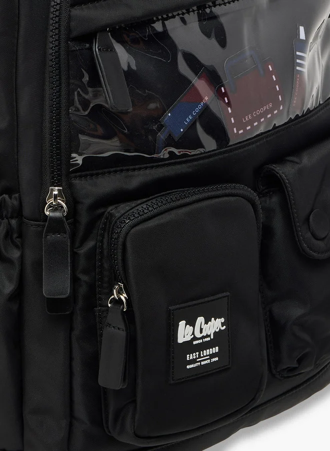 Lee Cooper Solid School Backpack with Adjustable Straps and Zip Closure - 31x13x45 cm
