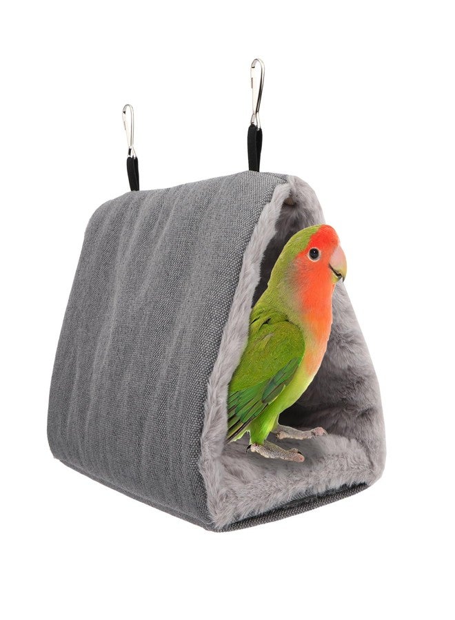 Litewoo Winter Warm Bird Nest House Hanging Hammock Shed Hut Cotton Parrot Sleeping Bed Plush Double Access Birds Hut Hideaway Tent for Parrot Parakeet Cockatiel Cockatoo Budgie Lovebirds (M/Grey)