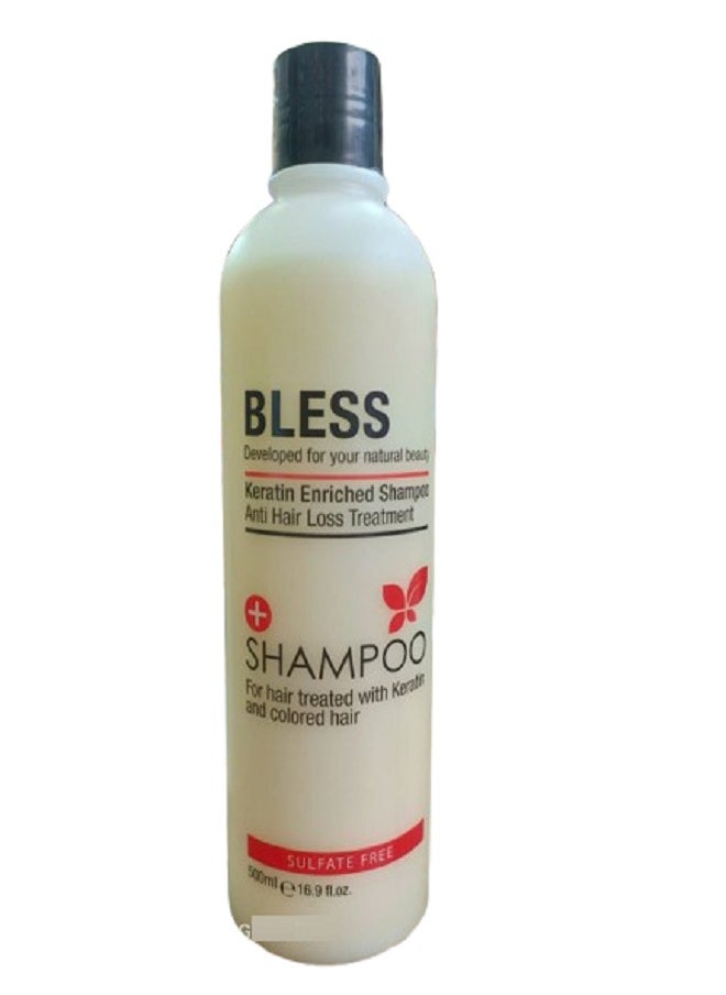 Bless Sulfate Free Shampoo For hair treated with keratin and colored hair 500ml  - Image 1