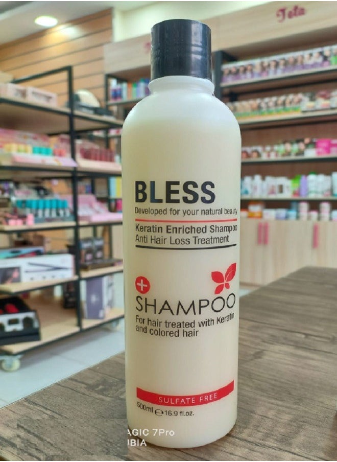 Bless Sulfate Free Shampoo For hair treated with keratin and colored hair 500ml  - Image 2