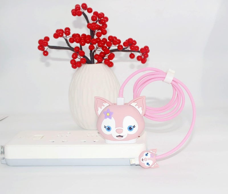Meyaar Silicone Case for Samsung 25W Single Port USB Type-C Fast Charger - Protective Cover With Wire Saver for Power Adapter (Charger Not Included) (Pink Kitty) - Image 5