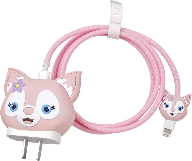 Meyaar Silicone Case for Samsung 25W Single Port USB Type-C Fast Charger - Protective Cover With Wire Saver for Power Adapter (Charger Not Included) (Pink Kitty) - Image 1