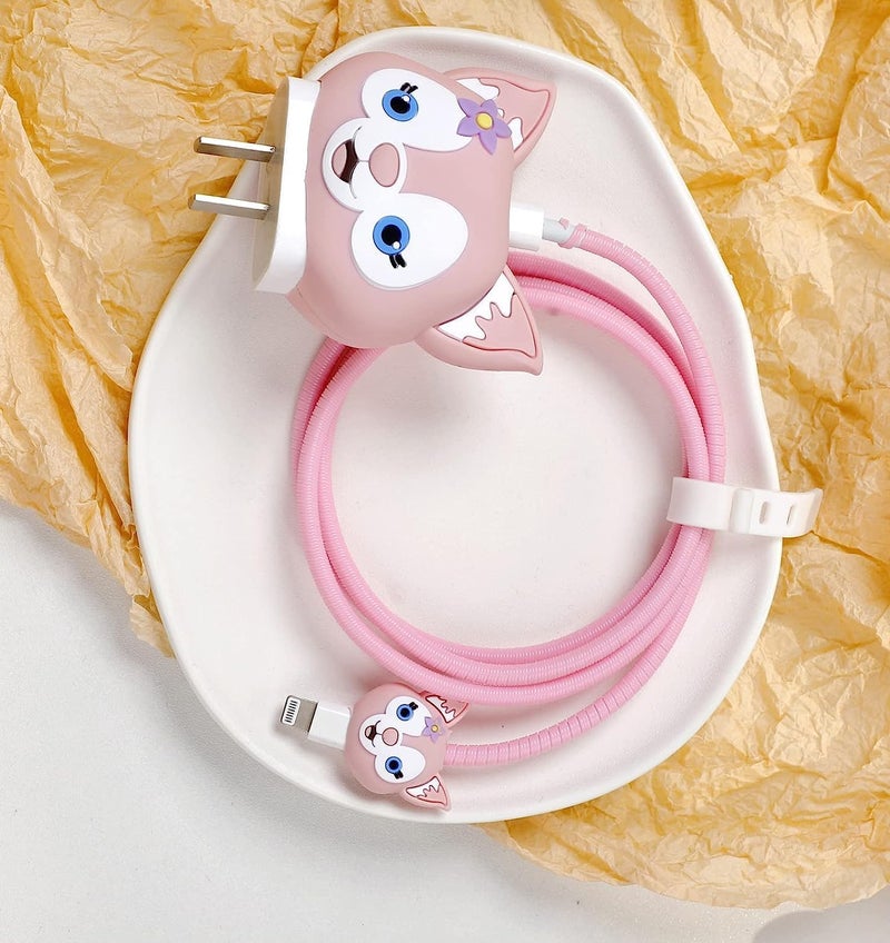 Meyaar Silicone Case for Samsung 25W Single Port USB Type-C Fast Charger - Protective Cover With Wire Saver for Power Adapter (Charger Not Included) (Pink Kitty) - Image 4