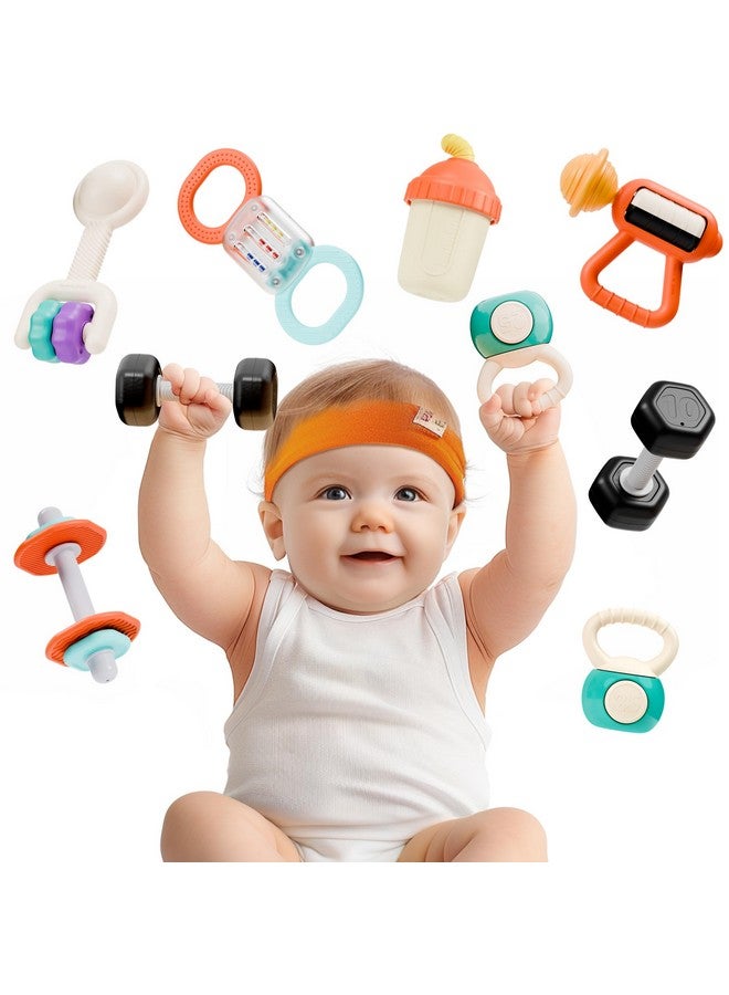 iLearn Baby Rattle Teether Toy, Infant Gym Rattles Set For 3-6 Month, Newborn Teething Shake Spin Rattle, Carseat Stroller Toy Babies 6-12 First Shower Gift 4 5 8 9 10 18 Month Toddler Boy Girl - Image 1