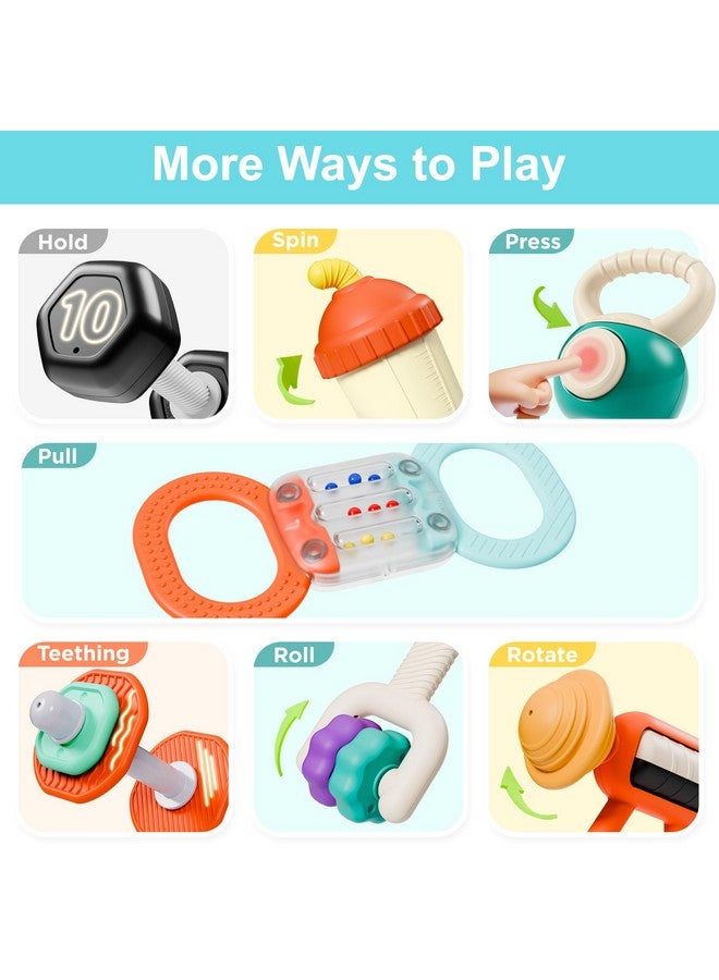 iLearn Baby Rattle Teether Toy, Infant Gym Rattles Set For 3-6 Month, Newborn Teething Shake Spin Rattle, Carseat Stroller Toy Babies 6-12 First Shower Gift 4 5 8 9 10 18 Month Toddler Boy Girl - Image 5