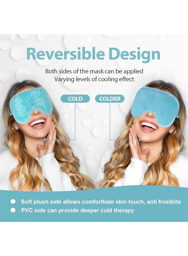 NEWGO Cold Cooling Eye Mask for Dry Eyes, Gel Eye Mask Frozen Reusable Eye Ice Pack Cold Eye Compress for Dark Circles, Migraines, Eye Surgery, Skin Care (Blue) - Image 3