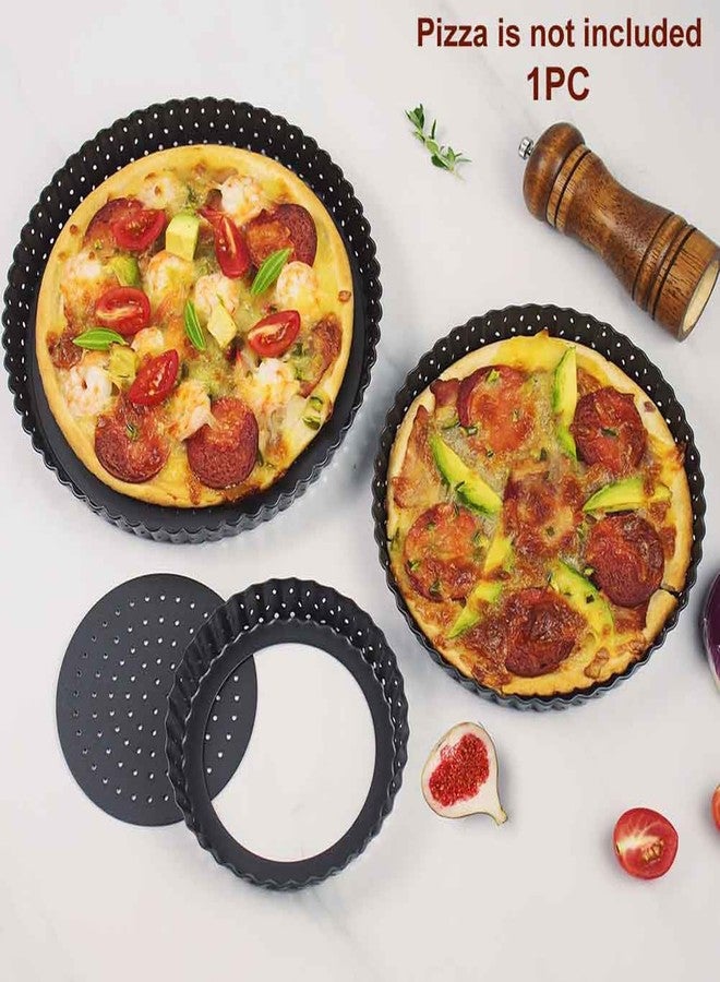 Ragyzity 8 inch Quiche Pan, Tart Pan, Thick Carbon Steel Round Fluted Tart Tin Flan Dish Removable Loose Bottom, Fruit Cake Mould Pie Tray Bakeware for Pizza, Pie, Flans - Image 3