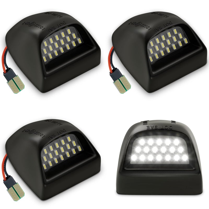 Antline Full LED License Plate Light Tag Lamp Assembly Replacement for Chevy Silverado 1500 2500 3500 Suburban Tahoe GMC Sierra Yukon XL Escalade, 6000K White (Pack of 4) - Image 1