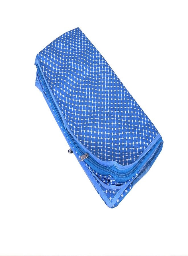 ABBASI Saree Cover Storage Bag Big for Clothes with Zip Organizer for Wardrobe, Large Design Boxes (Blue, Pack of 4) - Image 4