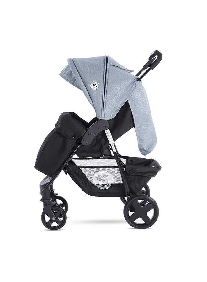 لوريلي عربة الأطفال ديزي الأساسية باللون الأسود والفضي والأزرق + غطاء للقدم - Image 4
