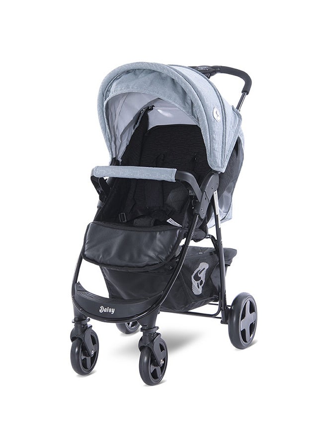 لوريلي عربة الأطفال ديزي الأساسية باللون الأسود والفضي والأزرق + غطاء للقدم - Image 2