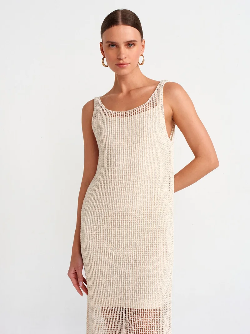 Dilvin Crochet Midi Dress