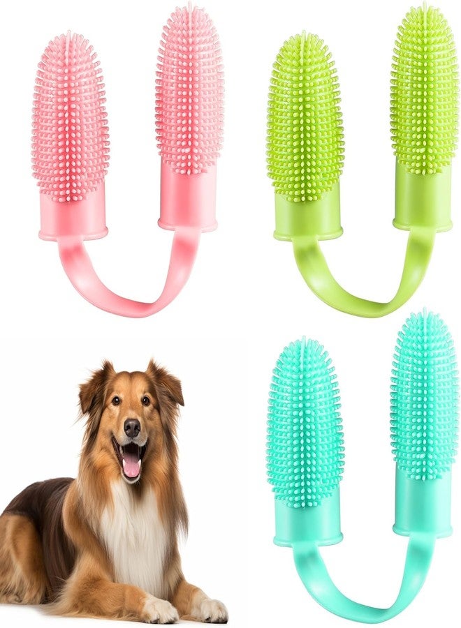 Styllent 3 Pack Toothbrush for Dog, Finger Toothbrush Kit, 135ºSurround Soft Bristles for Easy Teeth Cleaning, Double-Finger Toothbrush Dental Care Suitable For Large To Small Dogs Cats And Small Pets - Image 1