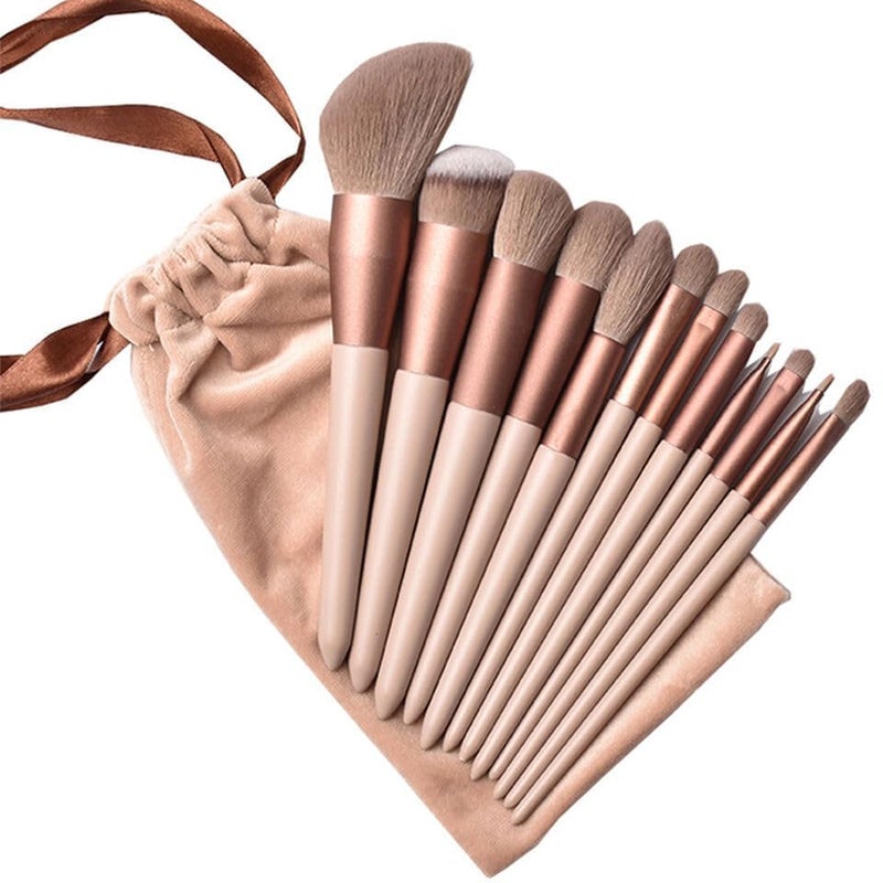 Dkriva Makeup Brushes 13 Pcs Makeup Kit Foundation Brush Eyeshadow Brush Make up Brush Set with BagMulticolour - Image 5