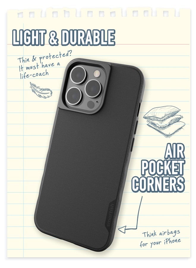 Smartish iPhone 13 Pro Slim Case - Gripmunk - [Lightweight + Protective] Thin Grip Cover - Black Tie Affair - Image 5