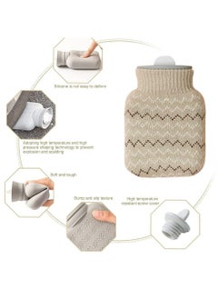 CMGTYYD Hot Water Bottle with Soft Cover, Small Lovely and Reusable Hot Water Bottles Hand Warmers Portable Removeable & Washable Knit Bottle Covers, Microwave Oven Heating Available (Grey)  - Image 3