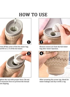 CMGTYYD Hot Water Bottle with Soft Cover, Small Lovely and Reusable Hot Water Bottles Hand Warmers Portable Removeable & Washable Knit Bottle Covers, Microwave Oven Heating Available (Grey)  - Image 4