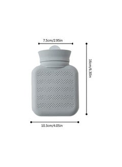 CMGTYYD Hot Water Bottle with Soft Cover, Small Lovely and Reusable Hot Water Bottles Hand Warmers Portable Removeable & Washable Knit Bottle Covers, Microwave Oven Heating Available (Grey)  - Image 5