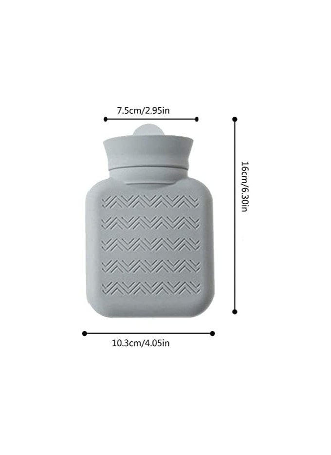 CMGTYYD Hot Water Bottle with Soft Cover, Small Lovely and Reusable Hot Water Bottles Hand Warmers Portable Removeable & Washable Knit Bottle Covers, Microwave Oven Heating Available (Grey)  - Image 5