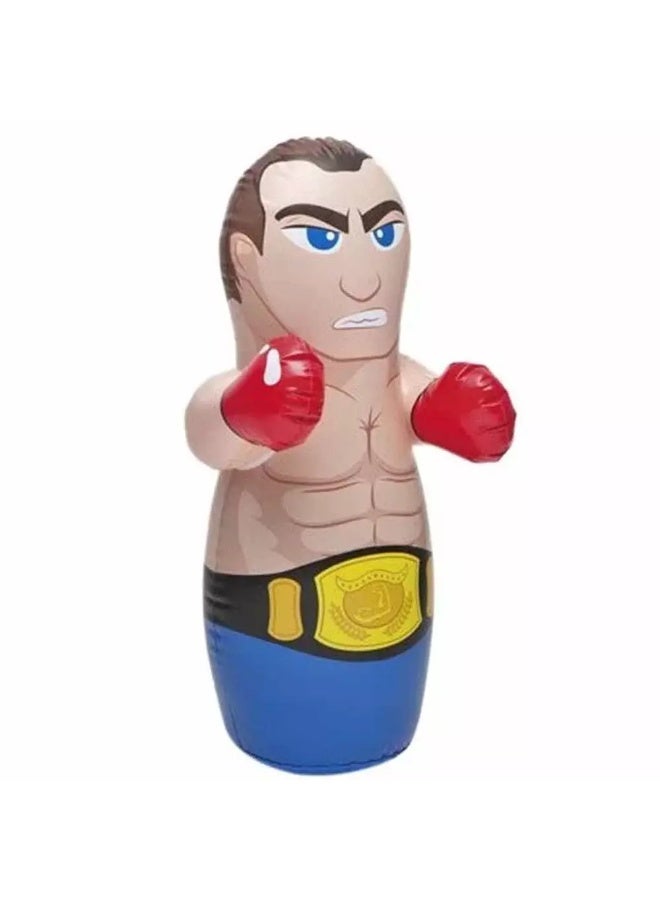Intex Entertainment, Hit Me 3D Bop Bag Blow Up Inflatable Wrestler, Size 91X72cm - Image 2