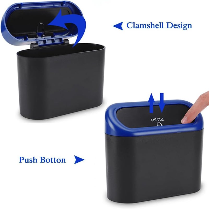 accmor Car Trash Can with Lid, Waterproof Vehicle Trash Bin Car Dustbin Garbage Organizer Storage, 2 Pack Mini Garbage Bin Trash Container for Auto Cars, Home, Office - Image 3