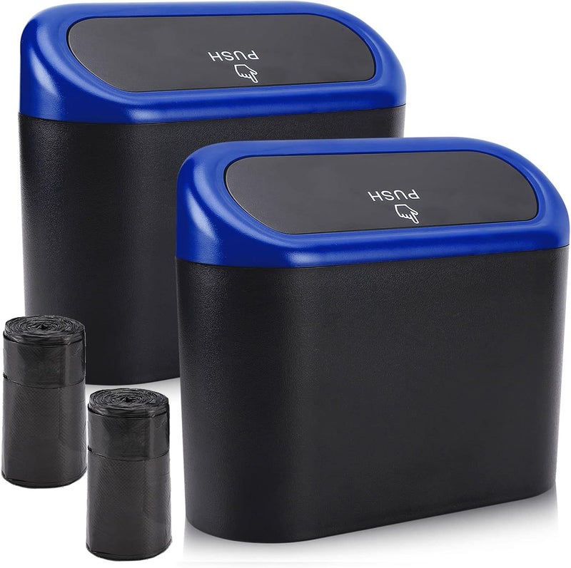 accmor Car Trash Can with Lid, Waterproof Vehicle Trash Bin Car Dustbin Garbage Organizer Storage, 2 Pack Mini Garbage Bin Trash Container for Auto Cars, Home, Office - Image 1