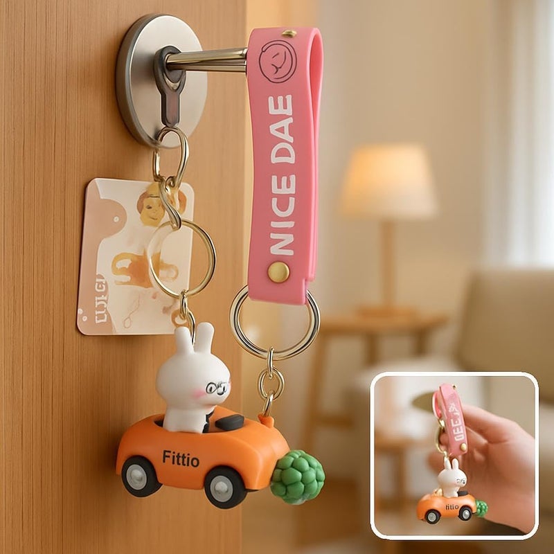 Fitto Cute Orange Animal Car Keychain - Image 2